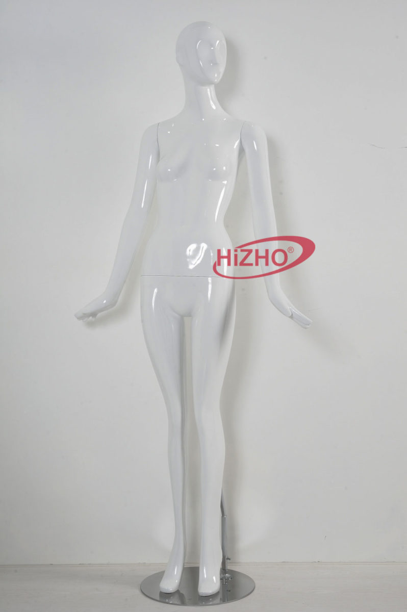 Manequim Feminino De Fibra Branco Brilhoso Hizho